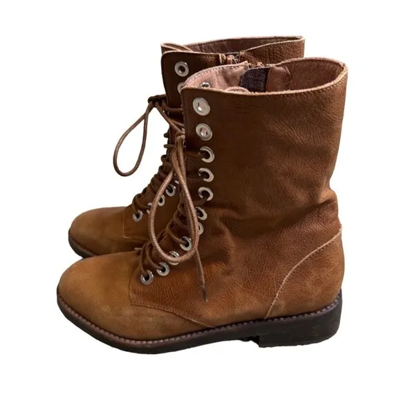 Jeffery Campbell Ibisa Last Size 6.5 Brown Ankle Boots New Lace Up