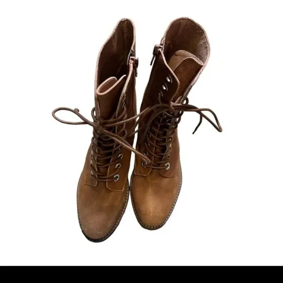 Jeffery Campbell Ibisa Last Size 6.5 Brown Ankle Boots New Lace Up