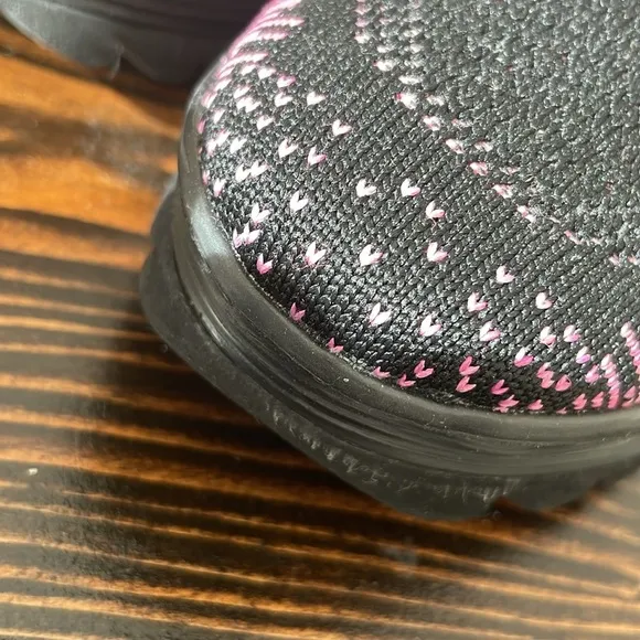 Jeffrey Campbell Inferma Black Pink Neon Knit Sneakers Wedge High-Performance