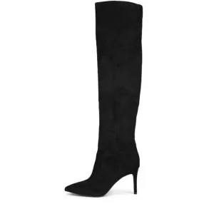 Jeffrey Campbell NWB! Black suede stretchy OTK heeled boots