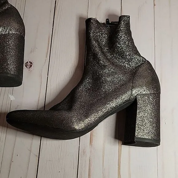 Jeffrey Campbell  Cienega Gray sparkly ankle booties Boots 8
