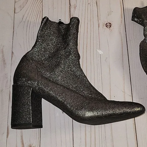 Jeffrey Campbell  Cienega Gray sparkly ankle booties Boots 8