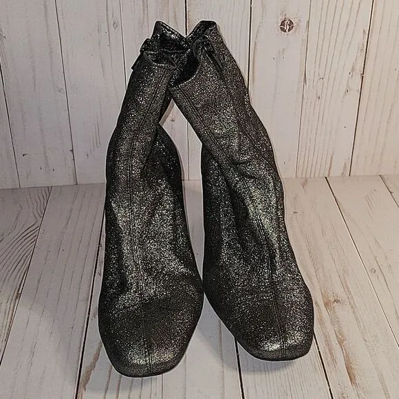 Jeffrey Campbell  Cienega Gray sparkly ankle booties Boots 8