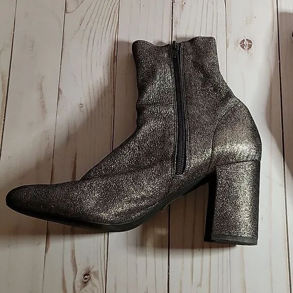 Jeffrey Campbell  Cienega Gray sparkly ankle booties Boots 8
