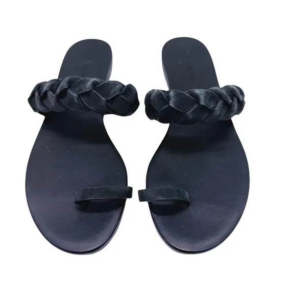 JENNI KAYNE Leather Braided Strap SandalsSize: 37 Excellent Condition