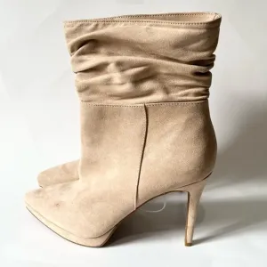 JESSICA SIMPSON-NEW Neutral Tan Platform Heel Slouchy Ankle Boots Size 9.5