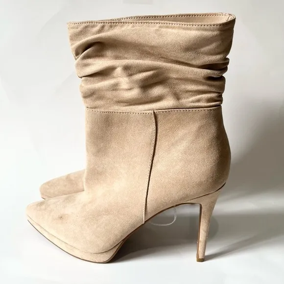 JESSICA SIMPSON-NEW Neutral Tan Platform Heel Slouchy Ankle Boots Size 9.5