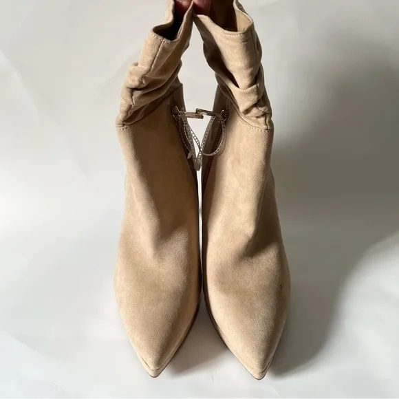 JESSICA SIMPSON-NEW Neutral Tan Platform Heel Slouchy Ankle Boots Size 9.5