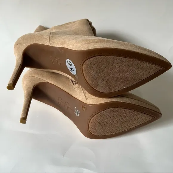 JESSICA SIMPSON-NEW Neutral Tan Platform Heel Slouchy Ankle Boots Size 9.5