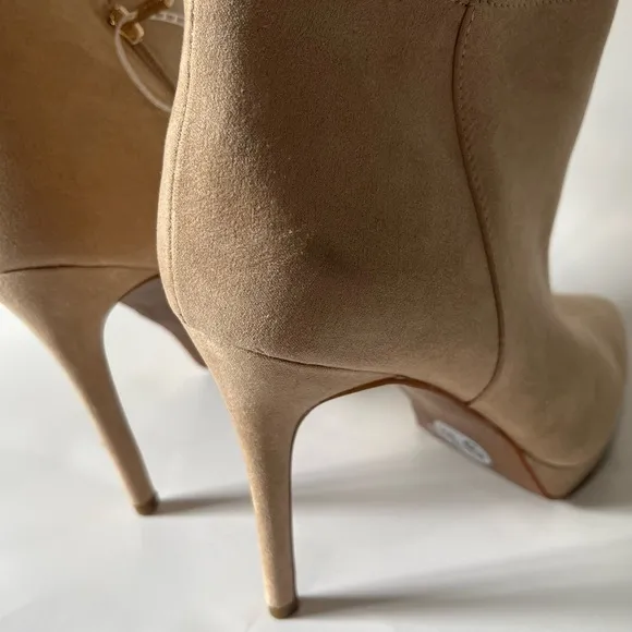 JESSICA SIMPSON-NEW Neutral Tan Platform Heel Slouchy Ankle Boots Size 9.5