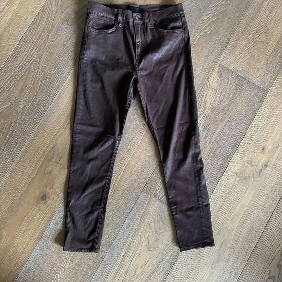 JOE'S JEANS Charlie Ankle Coated Skinny Jean In Dark Coco Bean