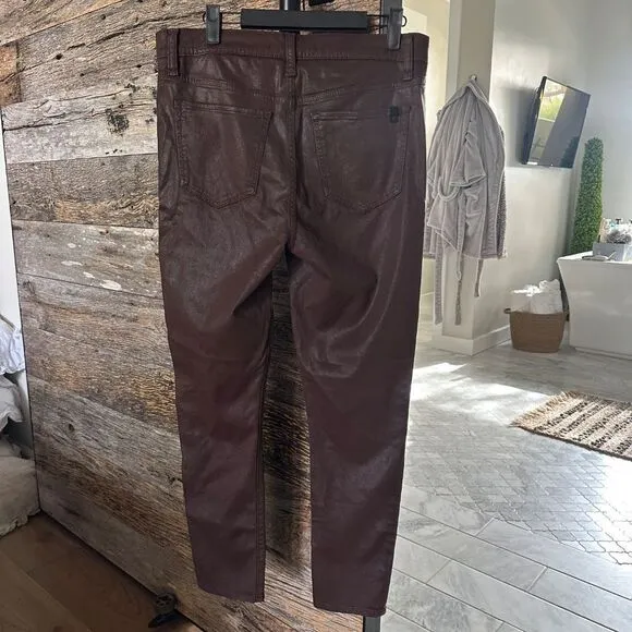 JOE'S JEANS Charlie Ankle Coated Skinny Jean In Dark Coco Bean