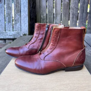 John Fluevog Conga Leather Ankle Boots In Cognac Brown Sz 6.5