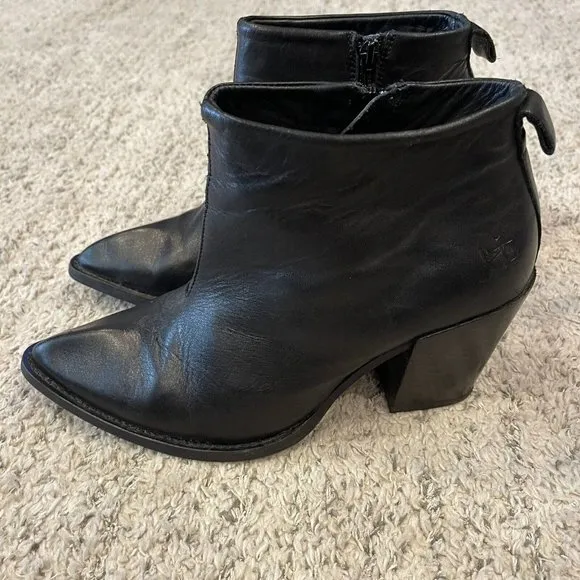 John Fluevog Entrance Room 406 Womens Black Leather Ankle Boots Size 10.5