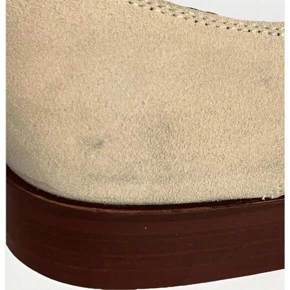 John Varvatos USA Mens Size 10 M Suede Derby Shoes Lace Up beige Oxfords‎ Casual