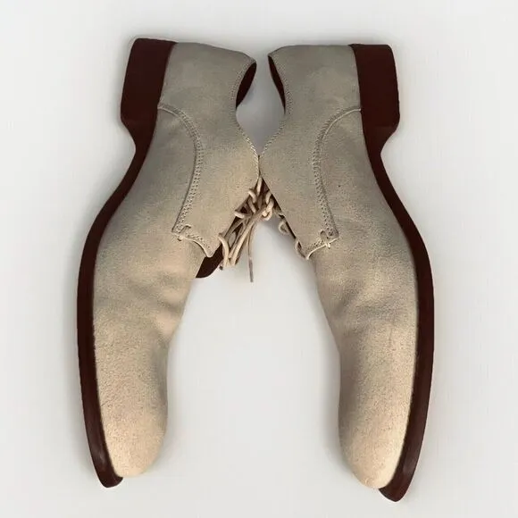 John Varvatos USA Mens Size 10 M Suede Derby Shoes Lace Up beige Oxfords‎ Casual