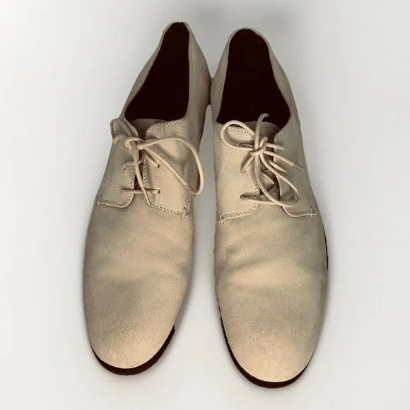 John Varvatos USA Mens Size 10 M Suede Derby Shoes Lace Up beige Oxfords‎ Casual