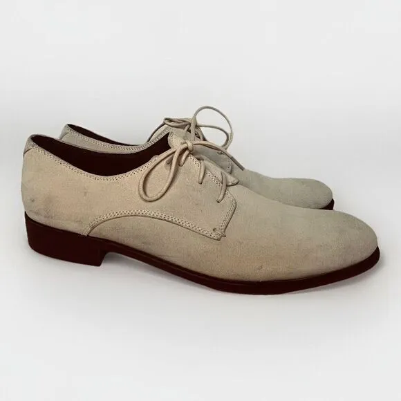 John Varvatos USA Mens Size 10 M Suede Derby Shoes Lace Up beige Oxfords‎ Casual