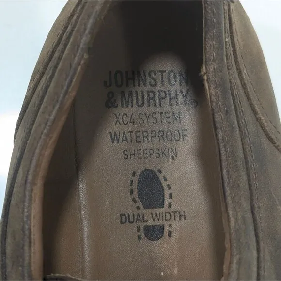 Johnston &amp; Murphy Men Brown Leather sheepskin waterproof Lace Up XC4 Shoes 10