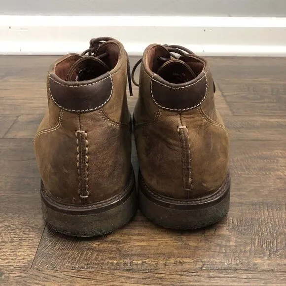 Johnston &amp; Murphy Size 8M Copeland Chukka Boots Sheepskin Brown Oiled Full Grain