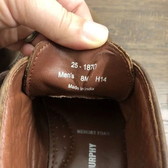 Johnston &amp; Murphy Size 8M Copeland Chukka Boots Sheepskin Brown Oiled Full Grain