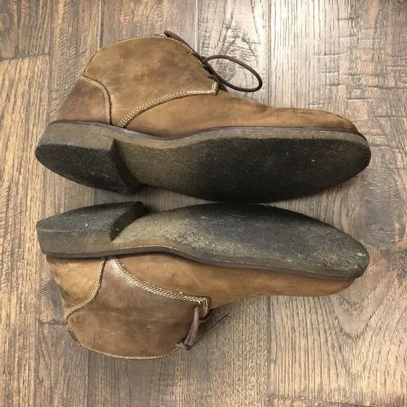 Johnston &amp; Murphy Size 8M Copeland Chukka Boots Sheepskin Brown Oiled Full Grain