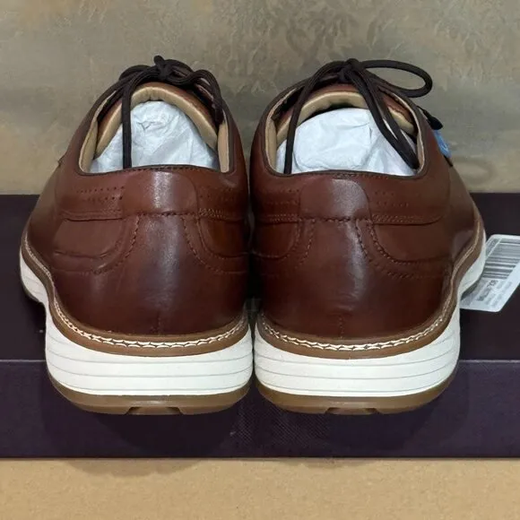 Johnston &amp; Murphy Upton Waterproof Brown Full Grain Leather Golf Shoes 13 NWB