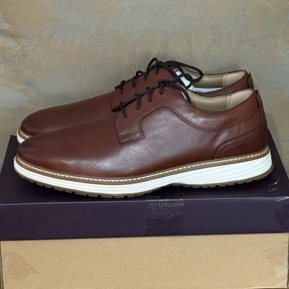 Johnston &amp; Murphy Upton Waterproof Brown Full Grain Leather Golf Shoes 13 NWB