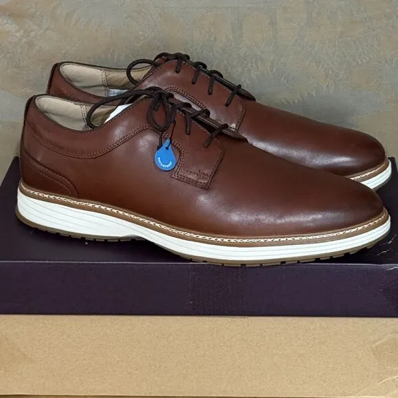 Johnston &amp; Murphy Upton Waterproof Brown Full Grain Leather Golf Shoes 13 NWB