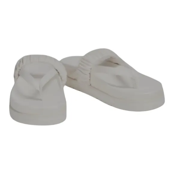 Jonathan Simkhai Ari Ruched White Leather Platform Flip Flop Sandals Womens 39