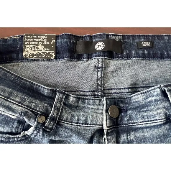 Jordan Craig Men's Denim Jeans 38X32 Aged Washed Blue Aaron Relaxed Distressed