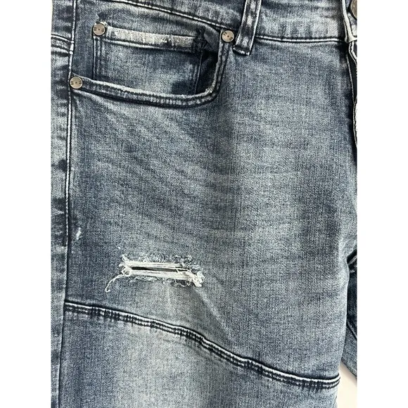 Jordan Craig Men's Denim Jeans 38X32 Aged Washed Blue Aaron Relaxed Distressed