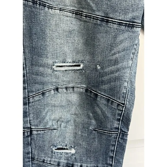 Jordan Craig Men's Denim Jeans 38X32 Aged Washed Blue Aaron Relaxed Distressed