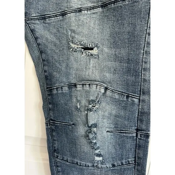 Jordan Craig Men's Denim Jeans 38X32 Aged Washed Blue Aaron Relaxed Distressed