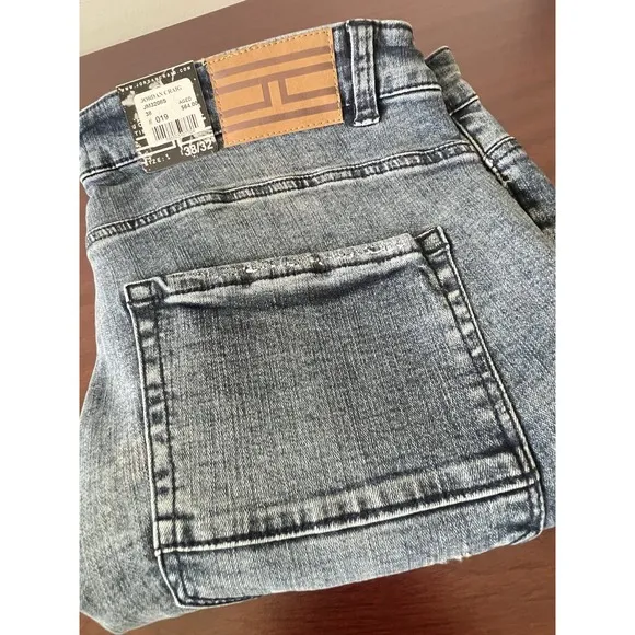 Jordan Craig Men's Denim Jeans 38X32 Aged Washed Blue Aaron Relaxed Distressed