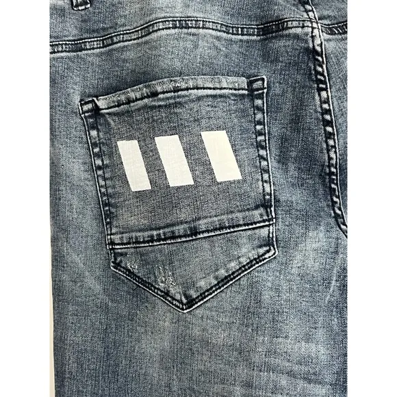 Jordan Craig Men's Denim Jeans 38X32 Aged Washed Blue Aaron Relaxed Distressed
