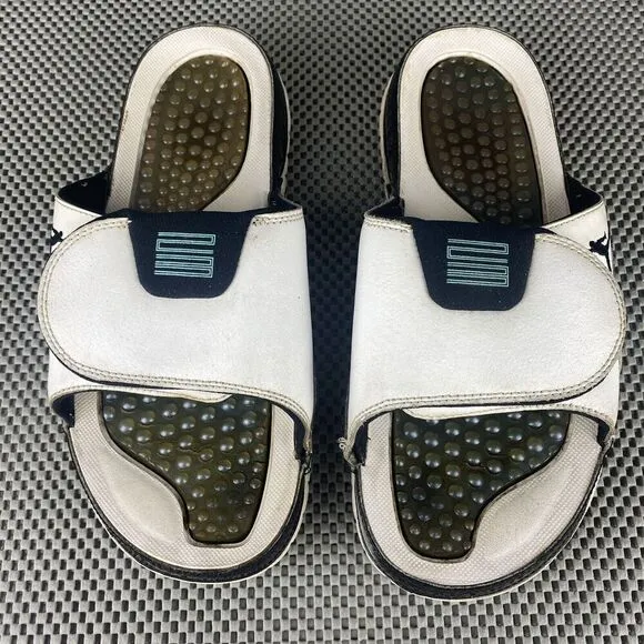 Jordan Hydro Emerald Slide Sandals Flip Flops Mens Size 9 White Open Toe