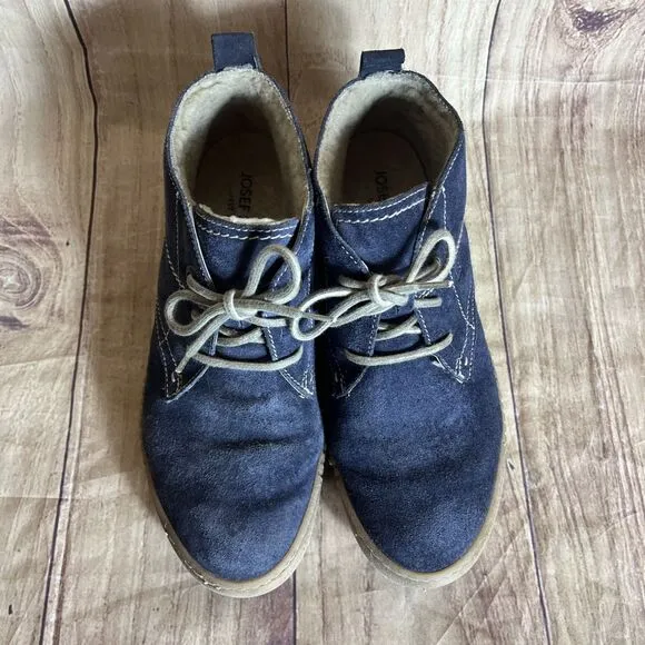 Joseph Seibel Maren 02 Blue Suede Sherpa Lined Lace Up Chukka Boots Women’s 40