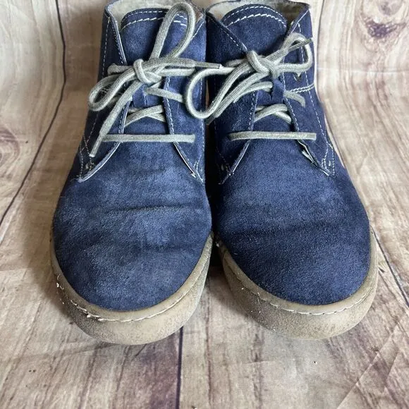 Joseph Seibel Maren 02 Blue Suede Sherpa Lined Lace Up Chukka Boots Women’s 40