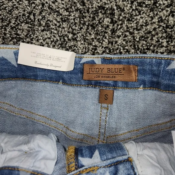 Judy Blue stars &amp; stripes Denim skirt  Women small Hi Waist,Raw Hem, 4th Of July
