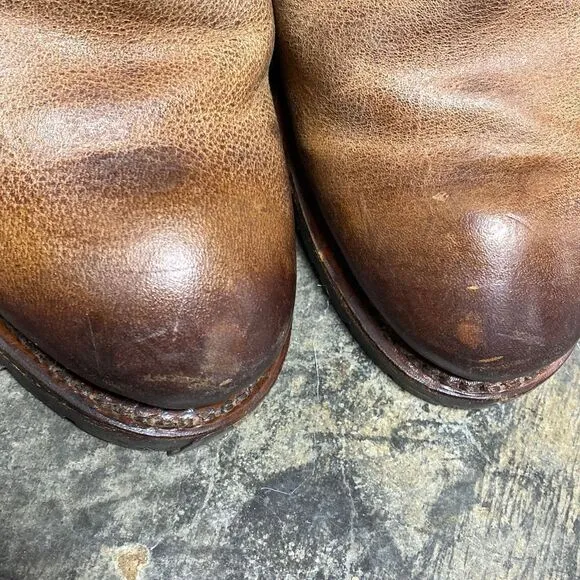 Justin Brown Leather Rustic Cowboy Boots Size 9