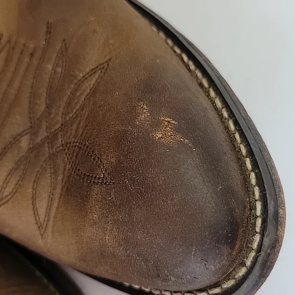 Justin Buck Bay Apache Western Boot Leather Brown Size 12D