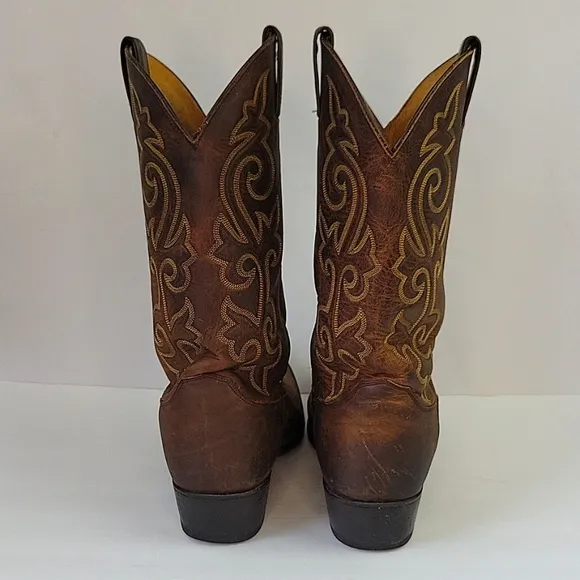 Justin Buck Bay Apache Western Boot Leather Brown Size 12D