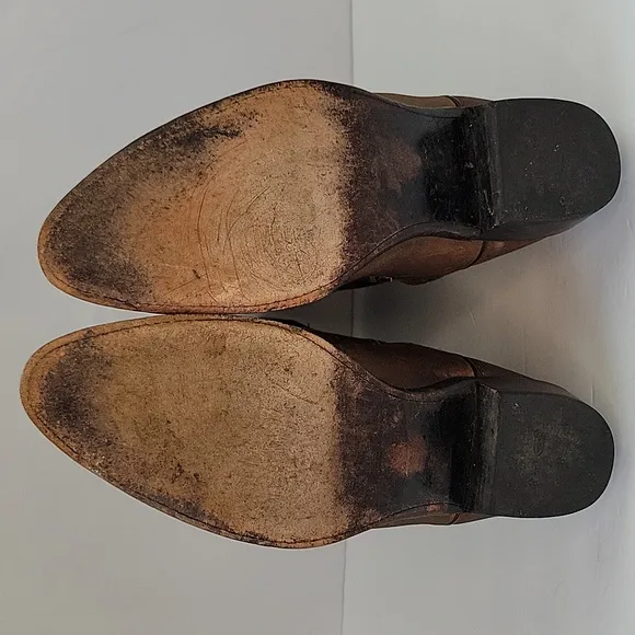 Justin Buck Bay Apache Western Boot Leather Brown Size 12D