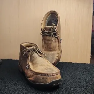 JUSTIN CAPPIE ●ELECTRICAL HAZZARD● DRIVING MOC'S STEEL TOE☆ MENS 7.5W