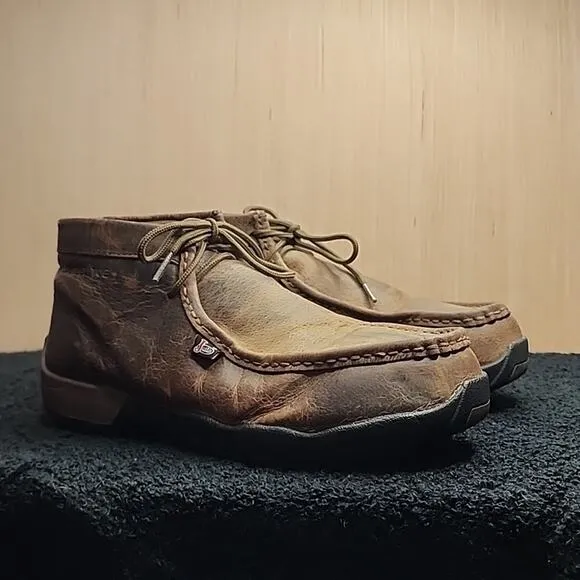 JUSTIN CAPPIE ●ELECTRICAL HAZZARD● DRIVING MOC'S STEEL TOE☆ MENS 7.5W