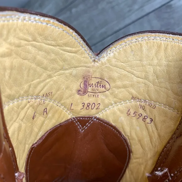 Justin L3802 Roper Western Cowboy Leather Women's Classic Fashion Boots Size 6
