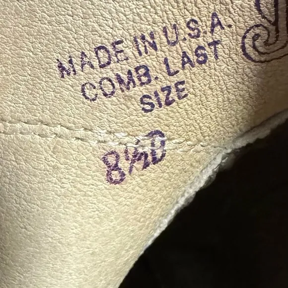 Justin Roper Boots Style 3033 Leather Mens 8.5D Taupe Western Ladies 9.5 Cowboy