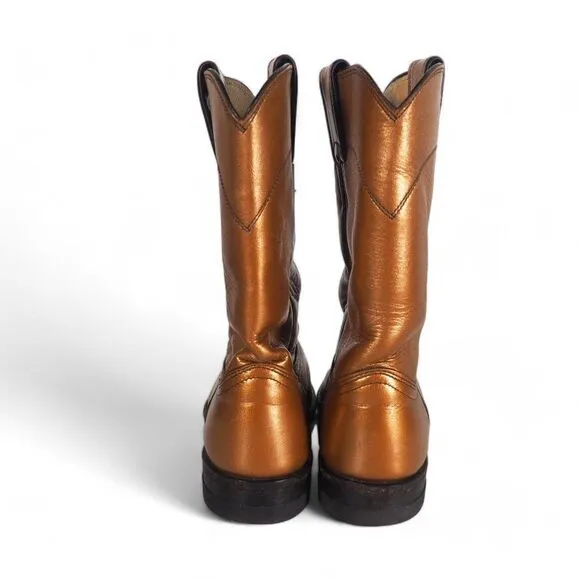 Justin Vintage Leather USA Western Cowboy Boots Gold-Cooper L3766 Women's 8B