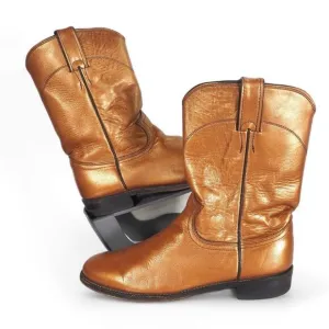 Justin Vintage Leather USA Western Cowboy Boots Gold-Cooper L3766 Women's 8B
